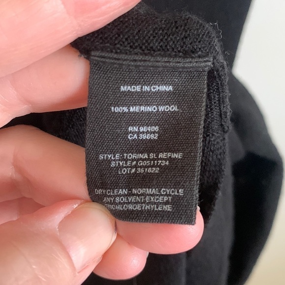 Theory Torina Black Long Sleeveless Merino Wool Duster Cardigan Sweater Sm - Picture 12 of 13